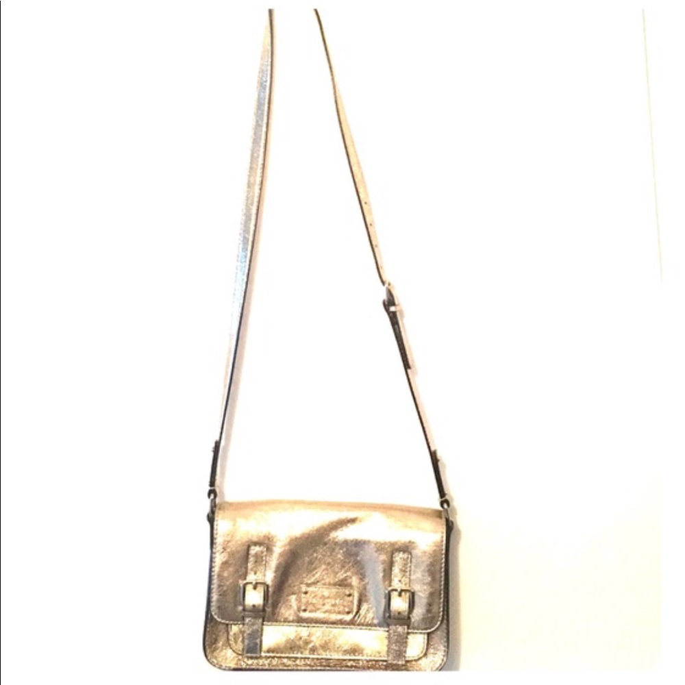 Kate spade gold metallic crossbody messenger bag